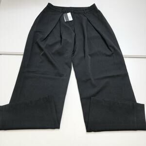 Noli Lia Black Trouser Straight Wide Leg Pants Pleated Black Size 12